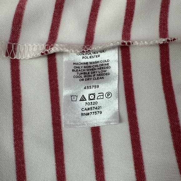 Ann Taylor Factory Women's Red Striped Top,  tie sleeves, size L.  This is NWOT - Picture 5 of 5